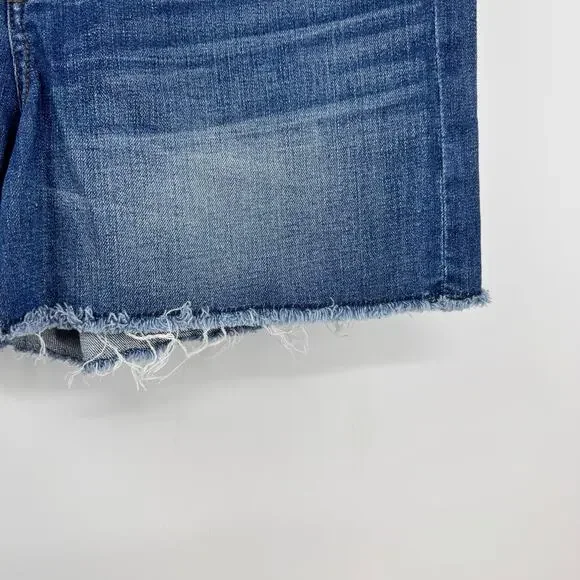 J. Crew High Rise Denim Jean Shorts 29 Raw Hem Cut Off Festival Boho Beach - Picture 2 of 5